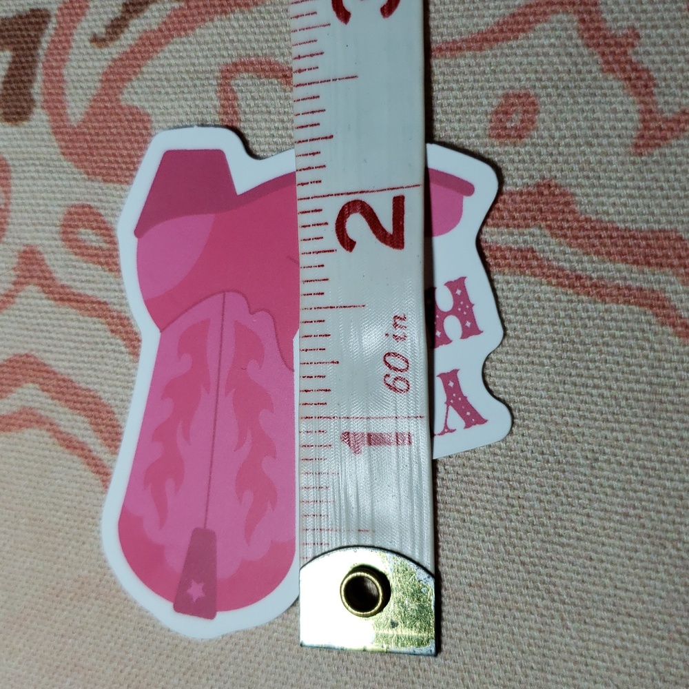 Pink Cowboy Boot Sticker Yee Haw Sticker (G) - Picture 2 of 4